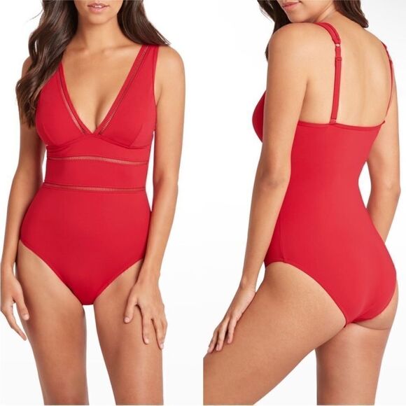 Sea Level Swim NWT Spliced Plunge One Piece Red
Size 12 - Picture 2 of 14